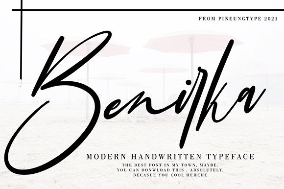 Benirka: A Fashionable Script Handwritten Font for Modern Web Design