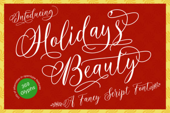 Holidays Beauty Script Handwritten Font for Holiday Designs