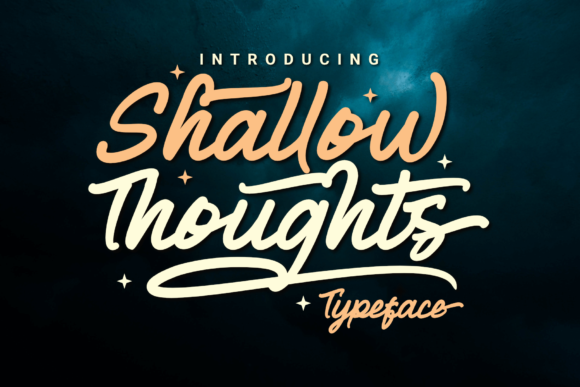 Shallow Thoughts: A Modern Script Font for Editorial Design
