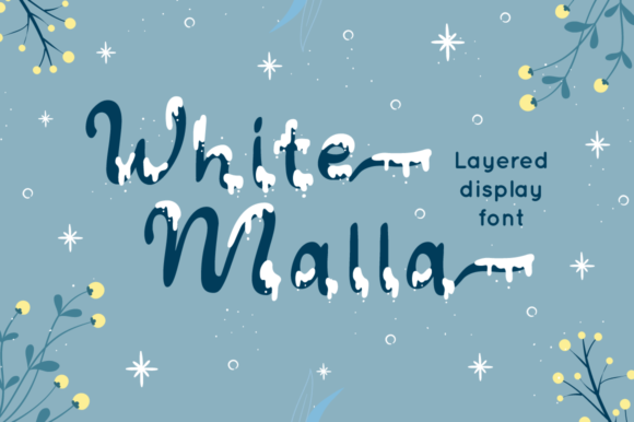 White Malla Script Font for Winter & Wedding Designs